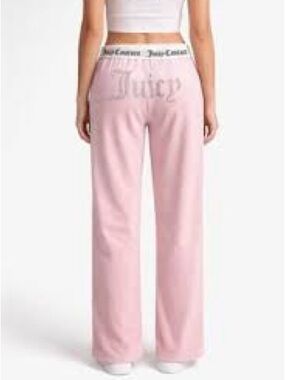 Women’s Juicy Couture Light Pink Velour Logo Track Pants